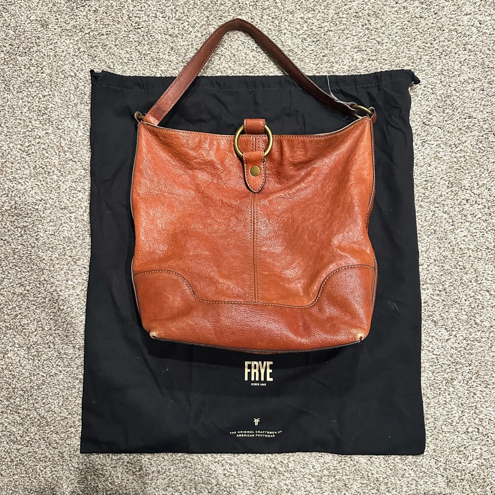 Frye Women's Brown Leather Bag (12” x 14” x 5”)